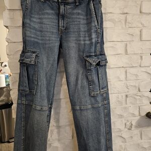 Kids Blue Cargo Jeans